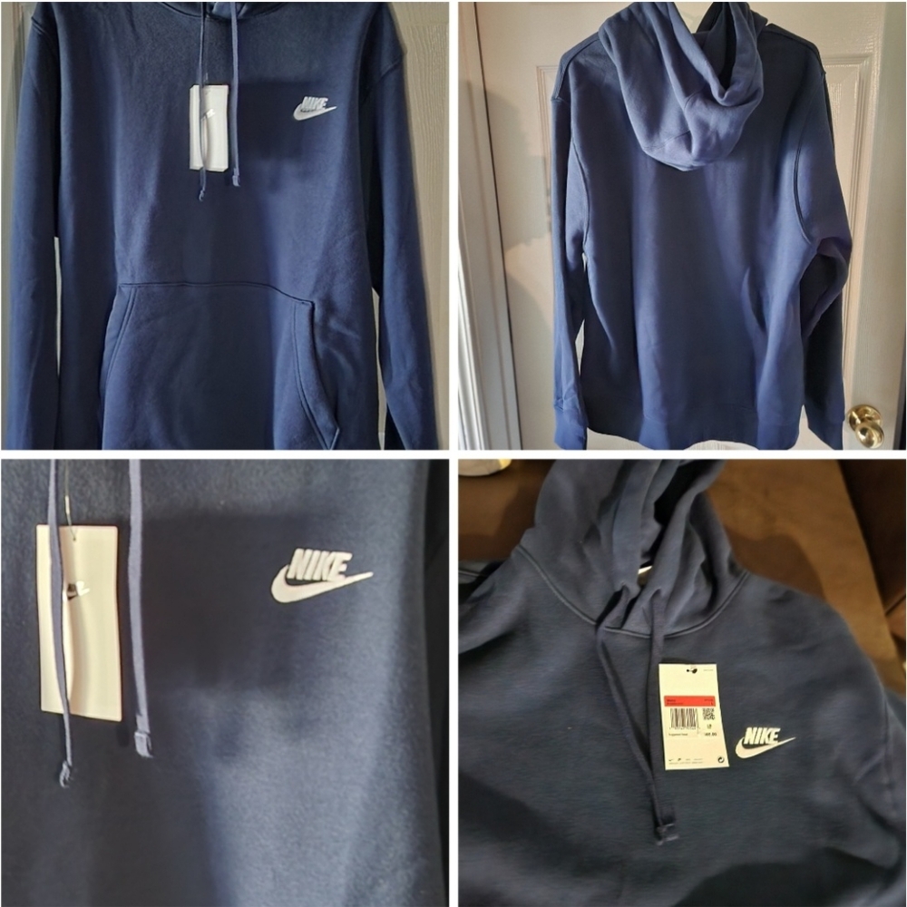 New Nike Men's Sportswear Blue Hoodie Pullover Size Large